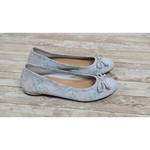 Vionic Callisto Womens 6M Light Blue Floral H7709L1400 Ballet Shoes Slip On New